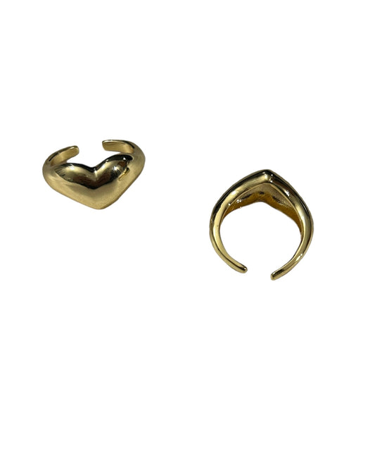 Golden heart ring